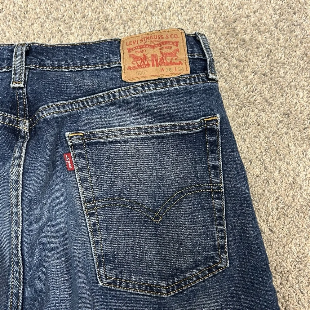 Levis 505 Jeans Mens 36X34‎ (Actual 34X34) Straight Leg Blue Denim